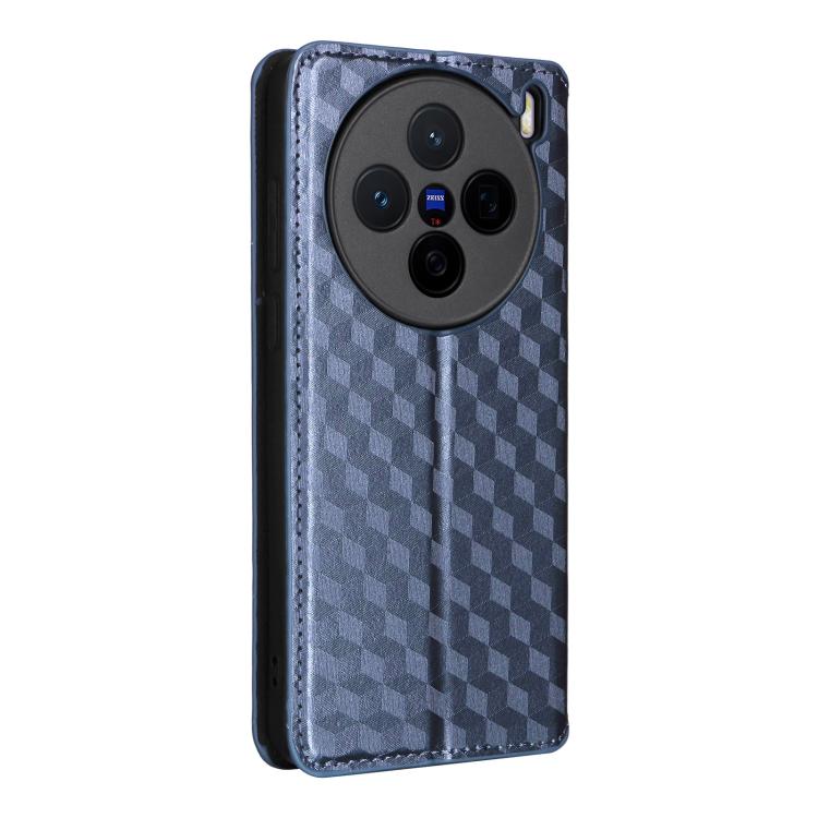 For vivo X200s 5G Cubic Grid Texture Flip Leather Phone Case