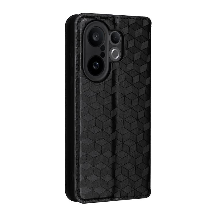 For vivo X200 FE 5G / S30 Pro mini 5G Cubic Grid Texture Flip Leather Phone Case