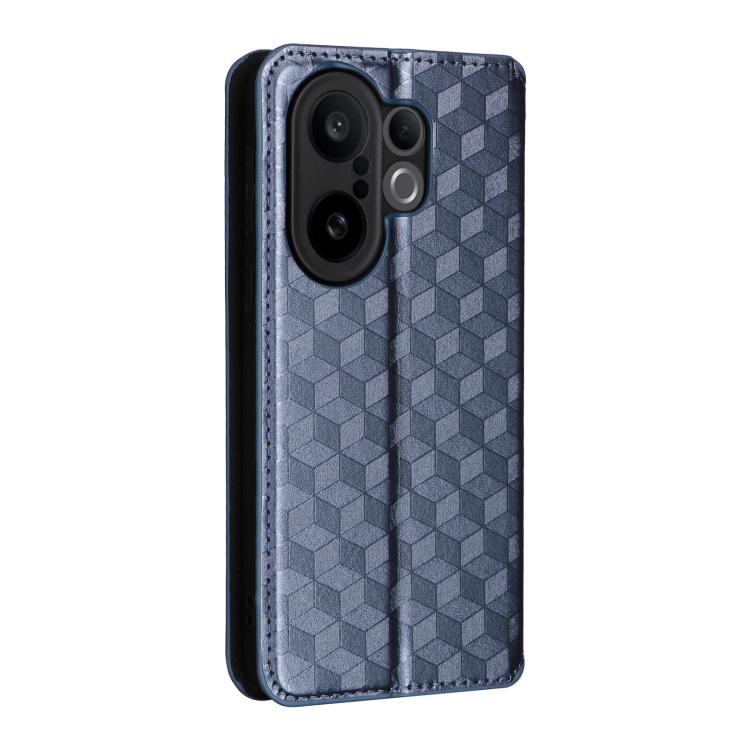 For vivo X200 FE 5G / S30 Pro mini 5G Cubic Grid Texture Flip Leather Phone Case