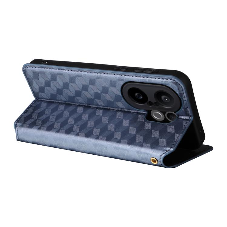 For vivo X200 FE 5G / S30 Pro mini 5G Cubic Grid Texture Flip Leather Phone Case
