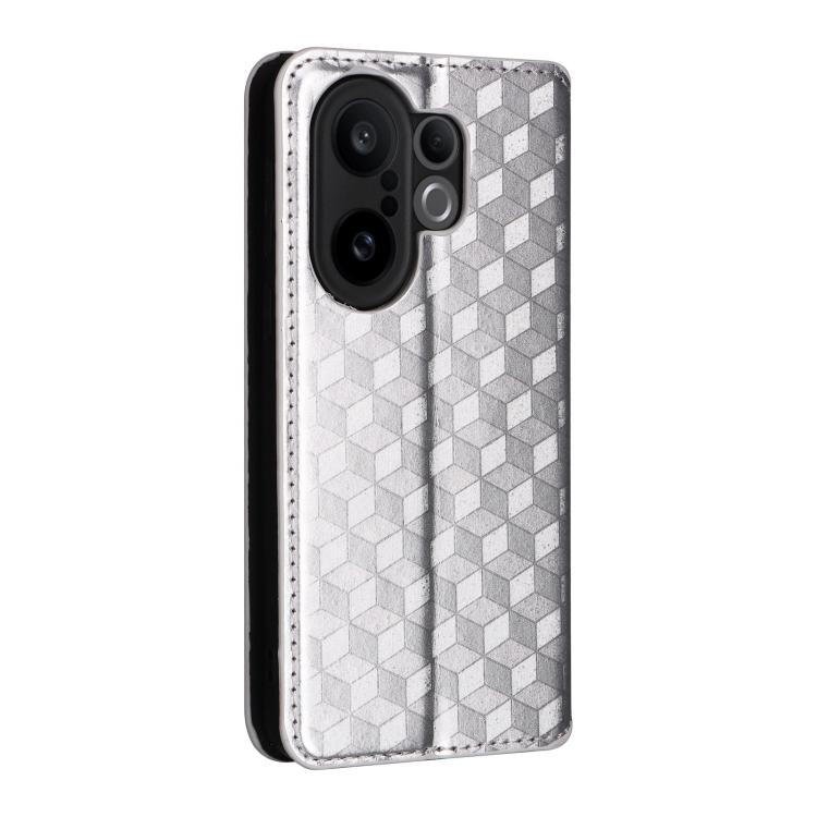For vivo X200 FE 5G / S30 Pro mini 5G Cubic Grid Texture Flip Leather Phone Case