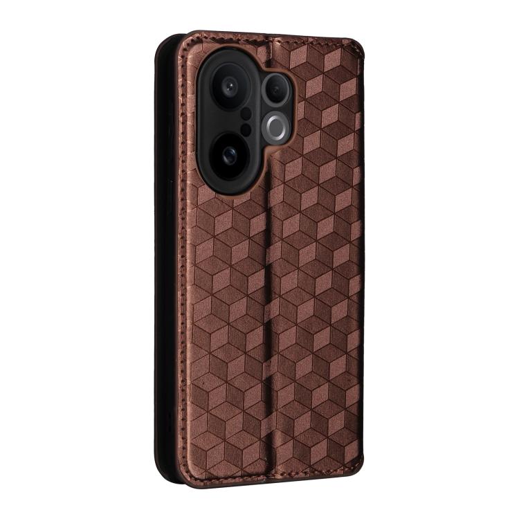 For vivo X200 FE 5G / S30 Pro mini 5G Cubic Grid Texture Flip Leather Phone Case