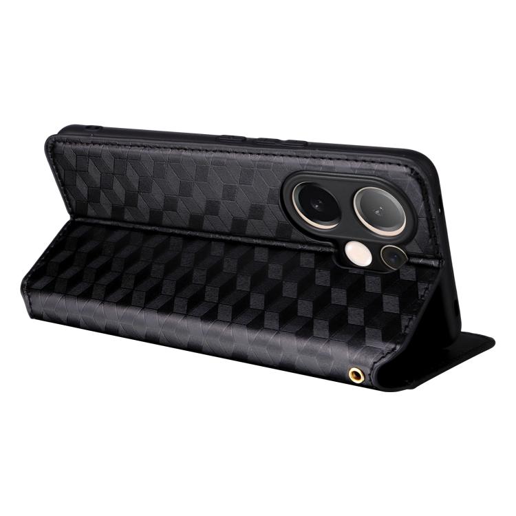 For vivo V60 5G Cubic Grid Texture Flip Leather Phone Case