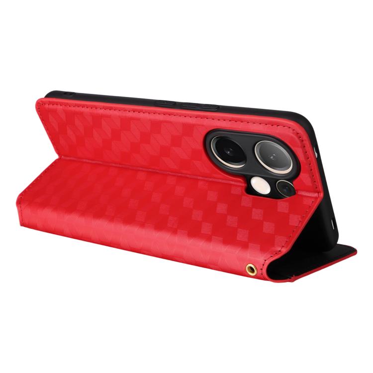 For vivo V60 5G Cubic Grid Texture Flip Leather Phone Case