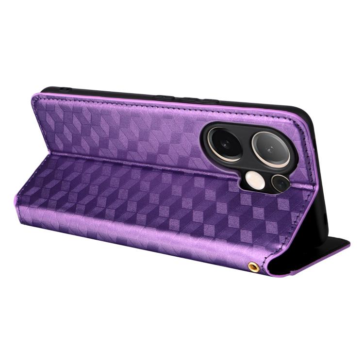 For vivo V60 5G Cubic Grid Texture Flip Leather Phone Case
