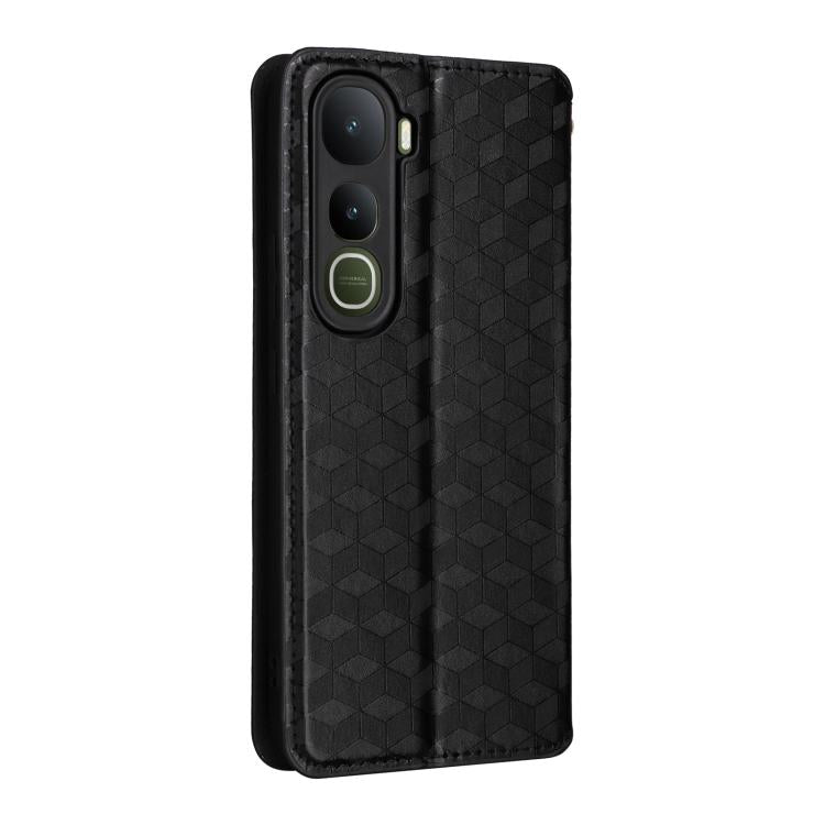 For vivo Y400 4G / 5G / Z10 Lite 4G Cubic Grid Texture Flip Leather Phone Case