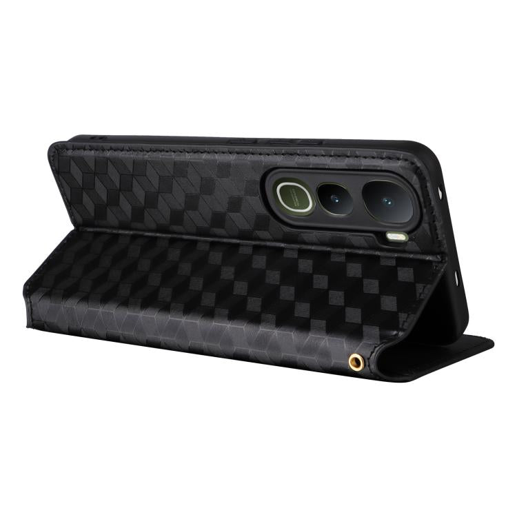 For vivo Y400 4G / 5G / Z10 Lite 4G Cubic Grid Texture Flip Leather Phone Case