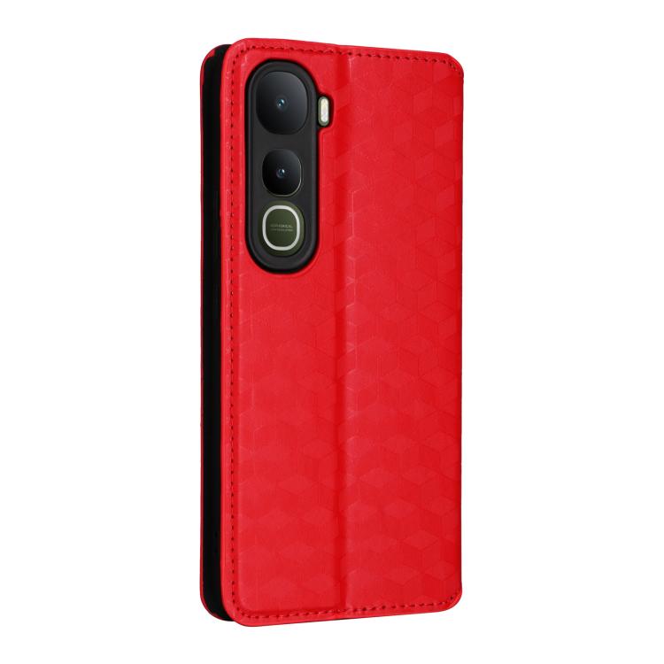 For vivo Y400 4G / 5G / Z10 Lite 4G Cubic Grid Texture Flip Leather Phone Case
