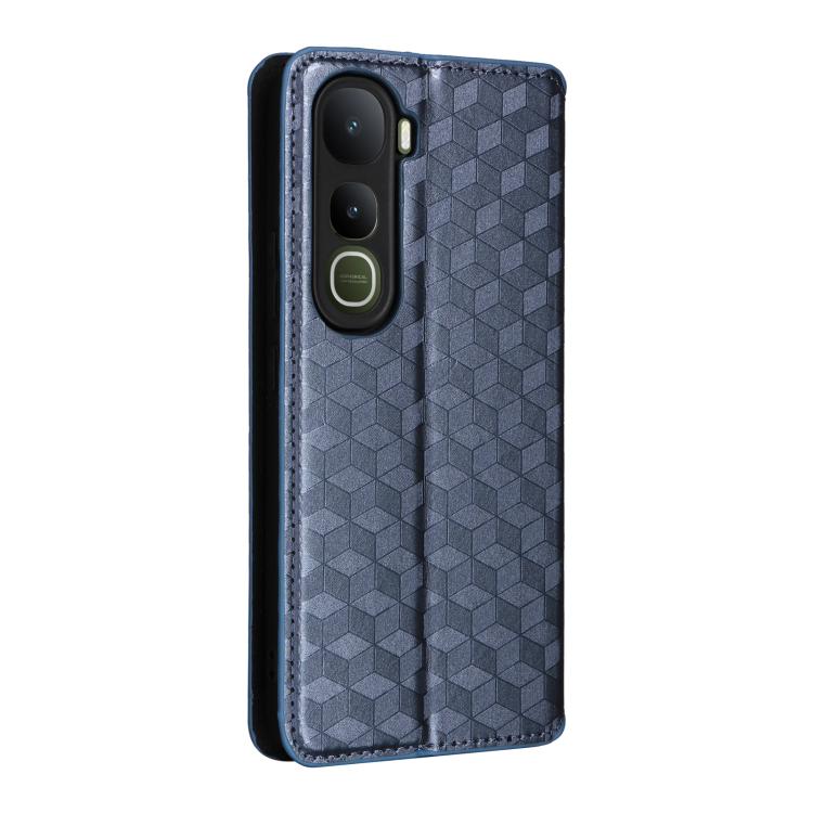 For vivo Y400 4G / 5G / Z10 Lite 4G Cubic Grid Texture Flip Leather Phone Case