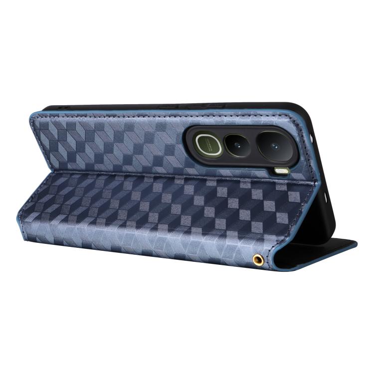 For vivo Y400 4G / 5G / Z10 Lite 4G Cubic Grid Texture Flip Leather Phone Case