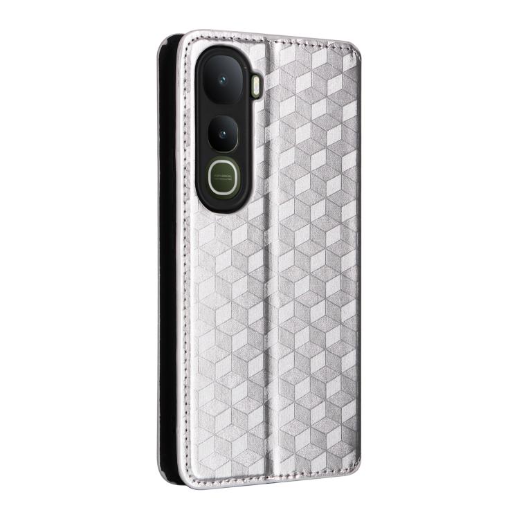 For vivo Y400 4G / 5G / Z10 Lite 4G Cubic Grid Texture Flip Leather Phone Case