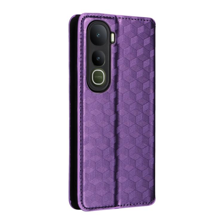 For vivo Y400 4G / 5G / Z10 Lite 4G Cubic Grid Texture Flip Leather Phone Case