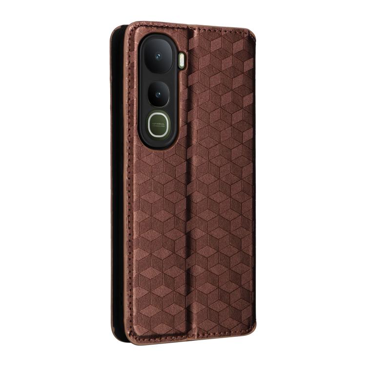 For vivo Y400 4G / 5G / Z10 Lite 4G Cubic Grid Texture Flip Leather Phone Case