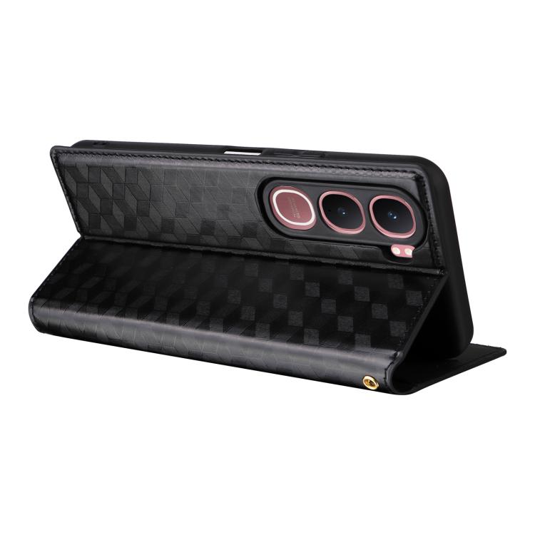 For vivo Y31 5G 2025 / Y21d 4G Cubic Grid Texture Flip Leather Phone Case