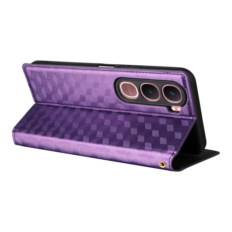 For vivo Y31 5G 2025 / Y21d 4G Cubic Grid Texture Flip Leather Phone Case