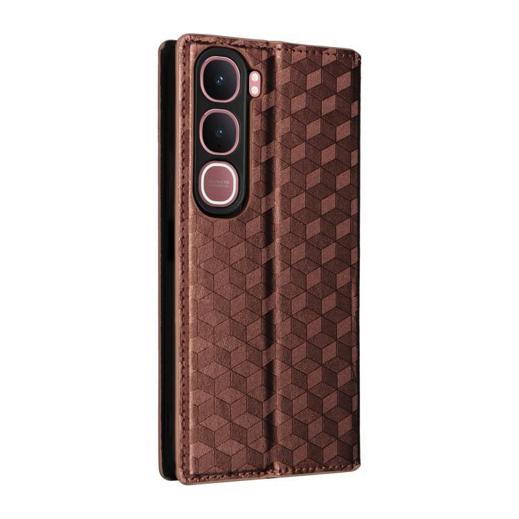 For vivo Y31 5G 2025 / Y21d 4G Cubic Grid Texture Flip Leather Phone Case