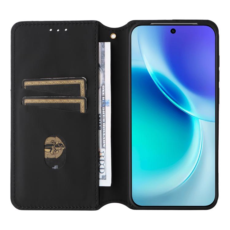For vivo X300 5G Cubic Grid Texture Flip Leather Phone Case