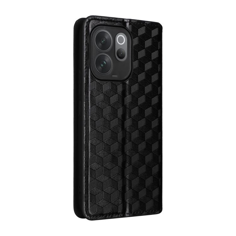 For vivo V70 5G / V70 Elite 5G Cubic Grid Texture Flip Leather Phone Case