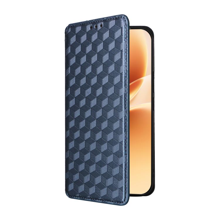 For vivo V70 5G / V70 Elite 5G Cubic Grid Texture Flip Leather Phone Case