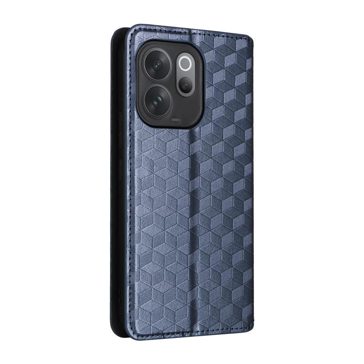For vivo V70 5G / V70 Elite 5G Cubic Grid Texture Flip Leather Phone Case