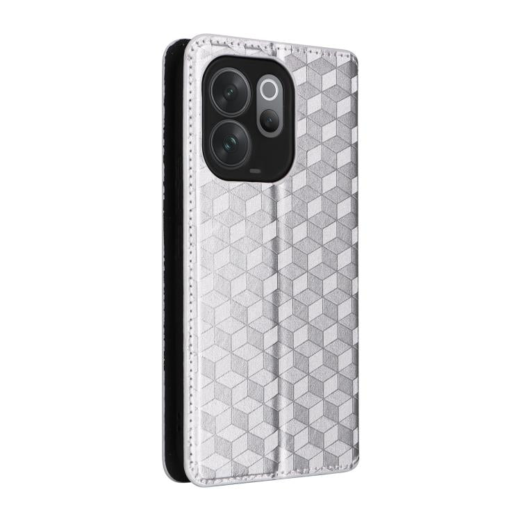 For vivo V70 5G / V70 Elite 5G Cubic Grid Texture Flip Leather Phone Case