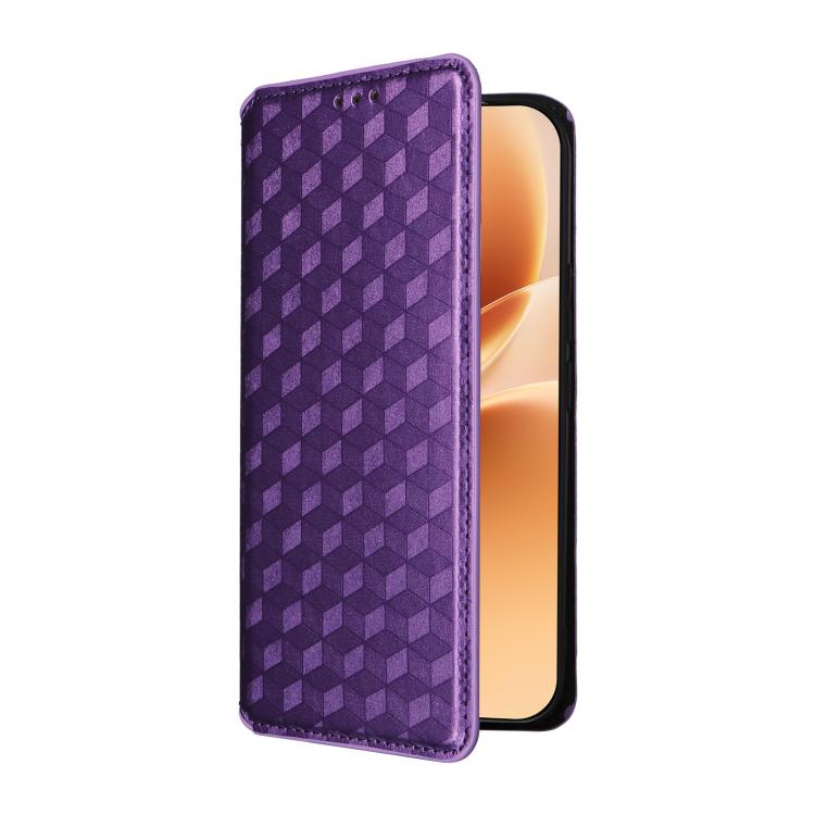 For vivo V70 5G / V70 Elite 5G Cubic Grid Texture Flip Leather Phone Case
