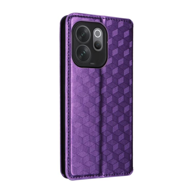 For vivo V70 5G / V70 Elite 5G Cubic Grid Texture Flip Leather Phone Case