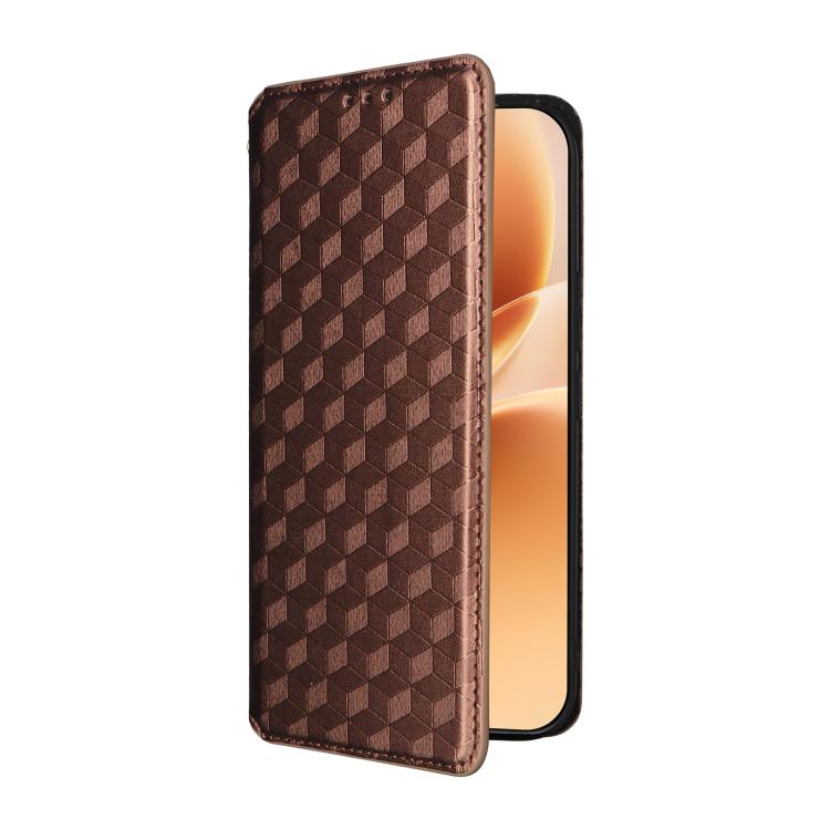 For vivo V70 5G / V70 Elite 5G Cubic Grid Texture Flip Leather Phone Case
