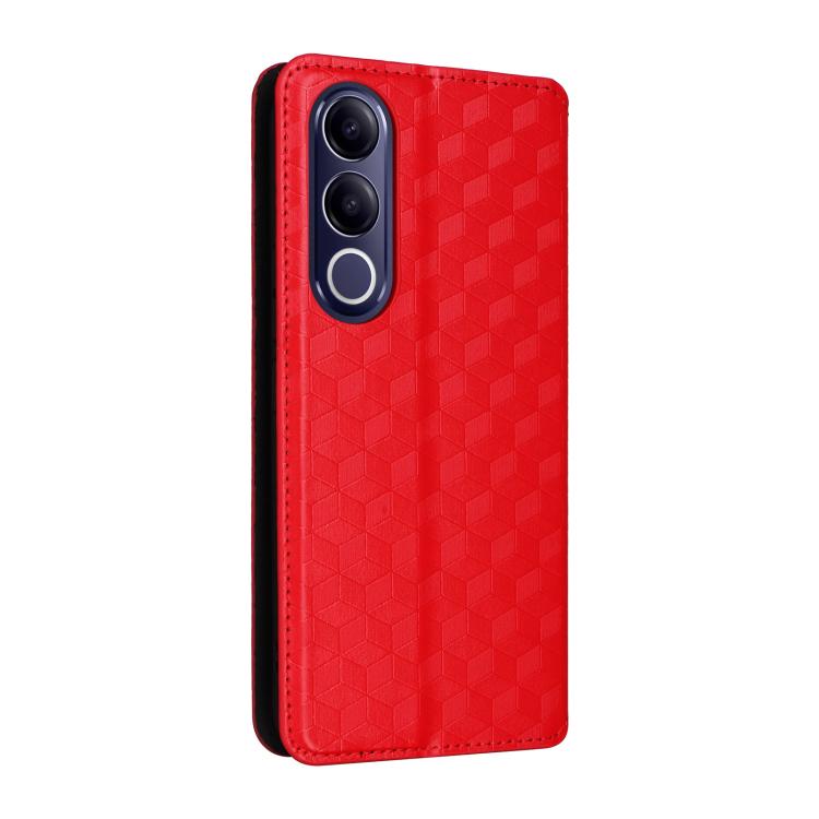 For vivo V70 FE 5G Cubic Grid Texture Flip Leather Phone Case