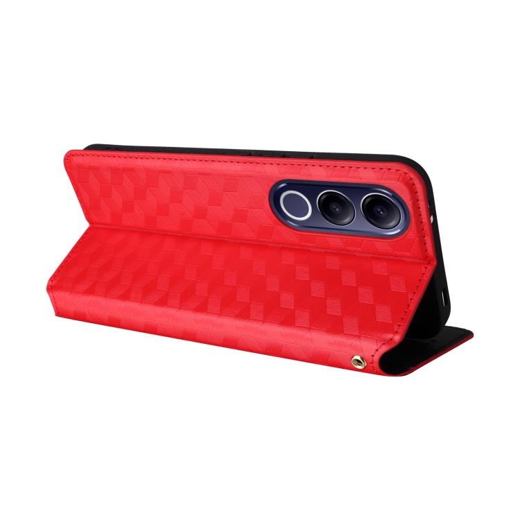 For vivo V70 FE 5G Cubic Grid Texture Flip Leather Phone Case