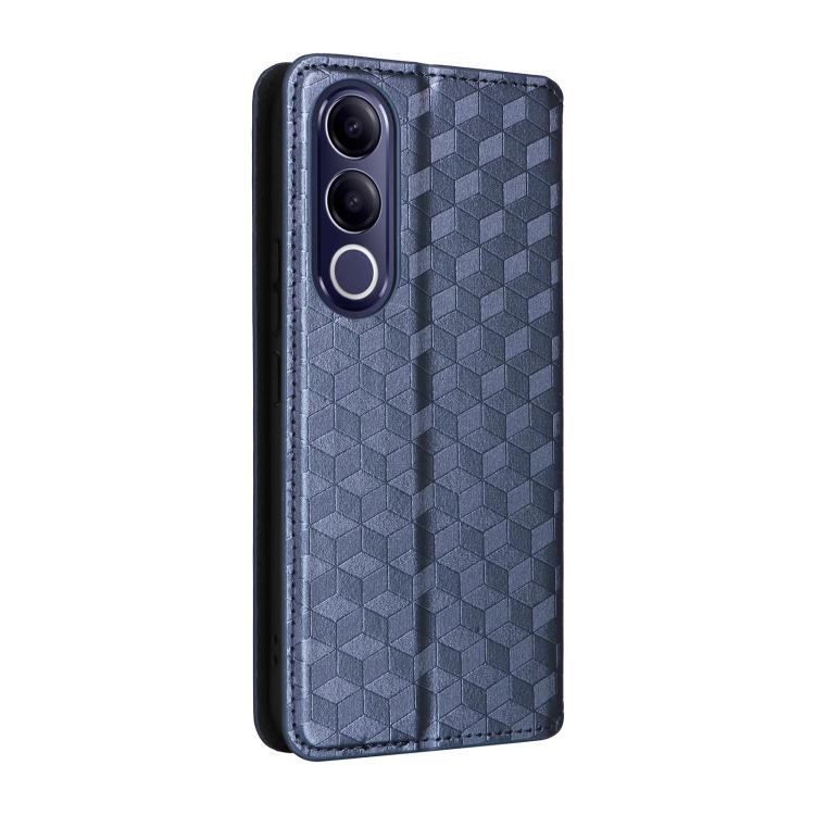 For vivo V70 FE 5G Cubic Grid Texture Flip Leather Phone Case