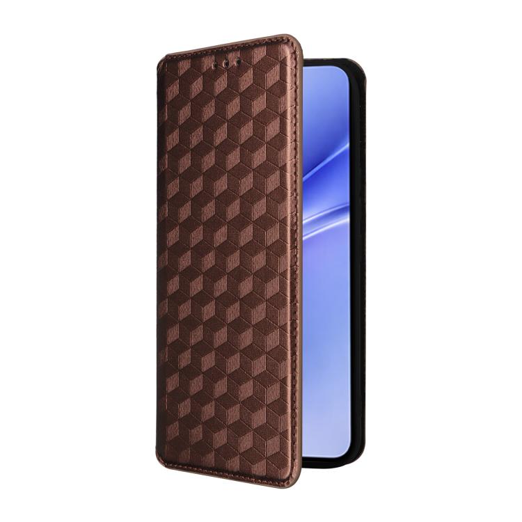 For vivo V70 FE 5G Cubic Grid Texture Flip Leather Phone Case