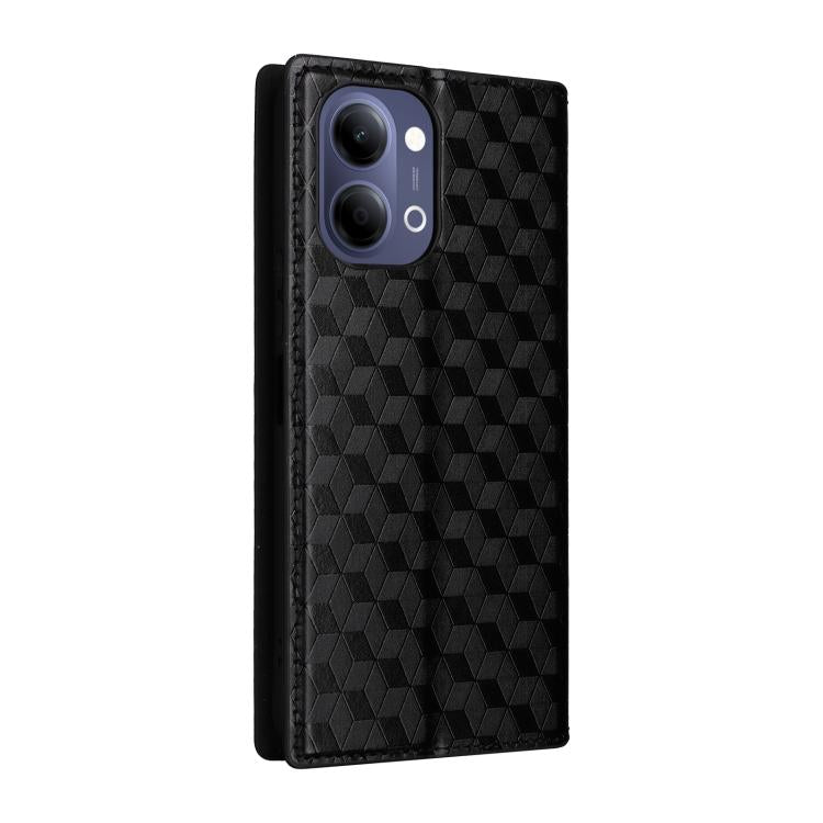 For vivo Y21 5G 2026 / Y05 4G Cubic Grid Texture Flip Leather Phone Case