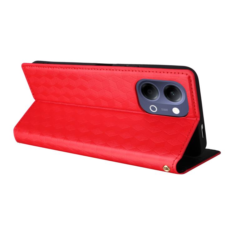 For vivo Y21 5G 2026 / Y05 4G Cubic Grid Texture Flip Leather Phone Case