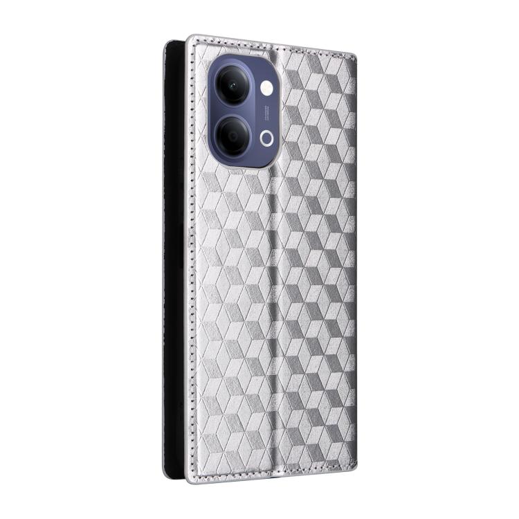 For vivo Y21 5G 2026 / Y05 4G Cubic Grid Texture Flip Leather Phone Case