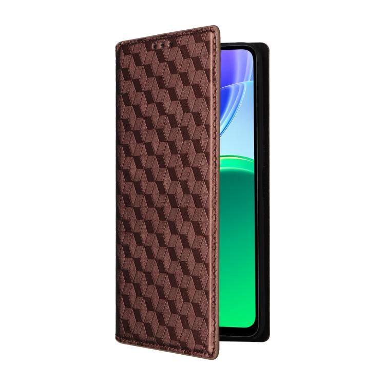 For vivo Y21 5G 2026 / Y05 4G Cubic Grid Texture Flip Leather Phone Case