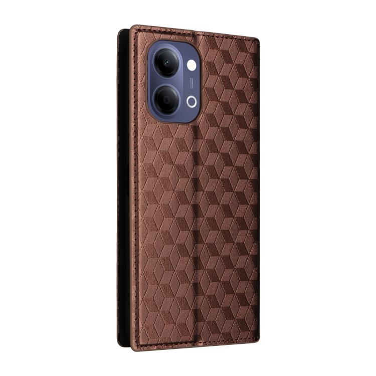 For vivo Y21 5G 2026 / Y05 4G Cubic Grid Texture Flip Leather Phone Case