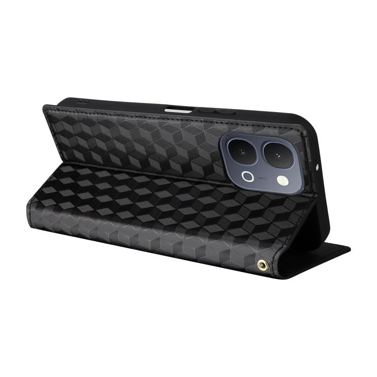 For vivo Y31d 4G / Y500i 5G Cubic Grid Texture Flip Leather Phone Case