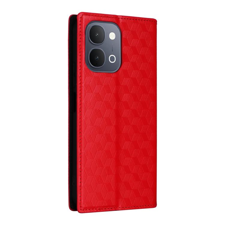 For vivo Y31d 4G / Y500i 5G Cubic Grid Texture Flip Leather Phone Case