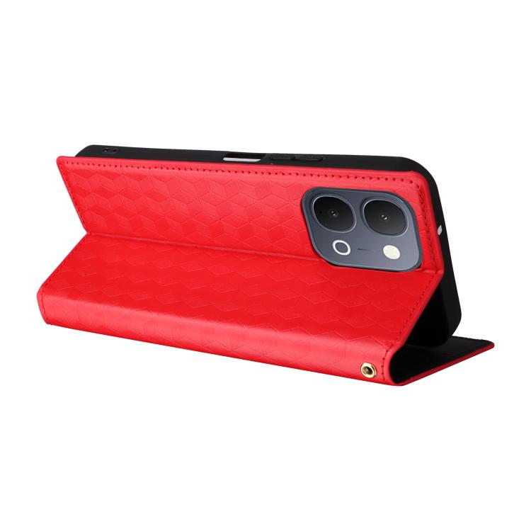 For vivo Y31d 4G / Y500i 5G Cubic Grid Texture Flip Leather Phone Case