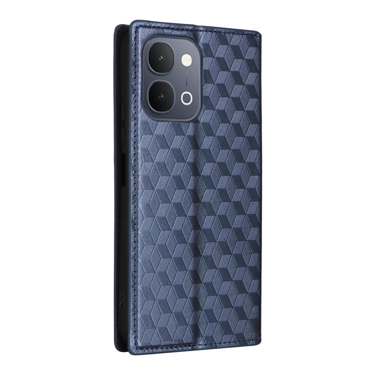 For vivo Y31d 4G / Y500i 5G Cubic Grid Texture Flip Leather Phone Case