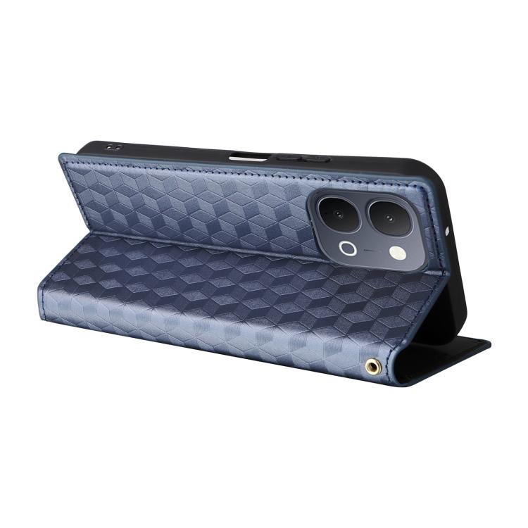 For vivo Y31d 4G / Y500i 5G Cubic Grid Texture Flip Leather Phone Case