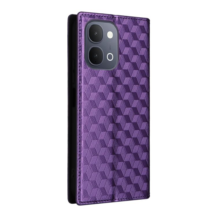 For vivo Y31d 4G / Y500i 5G Cubic Grid Texture Flip Leather Phone Case