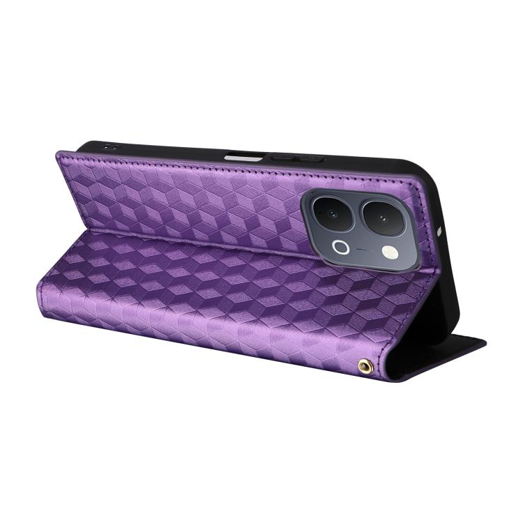 For vivo Y31d 4G / Y500i 5G Cubic Grid Texture Flip Leather Phone Case