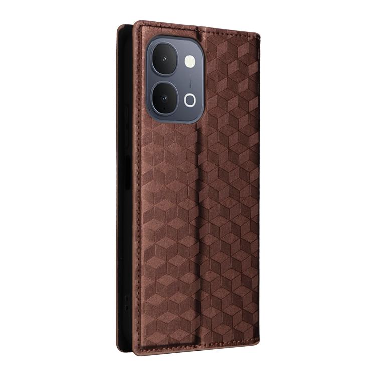 For vivo Y31d 4G / Y500i 5G Cubic Grid Texture Flip Leather Phone Case