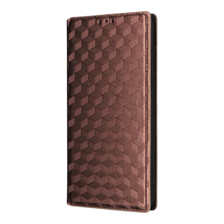 For vivo X300 Ultra Cubic Grid Texture Flip Leather Phone Case