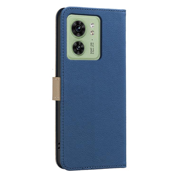 For Motorola Edge 40 Splicing Color Hollow Flower Pattern RFID Leather Phone Case