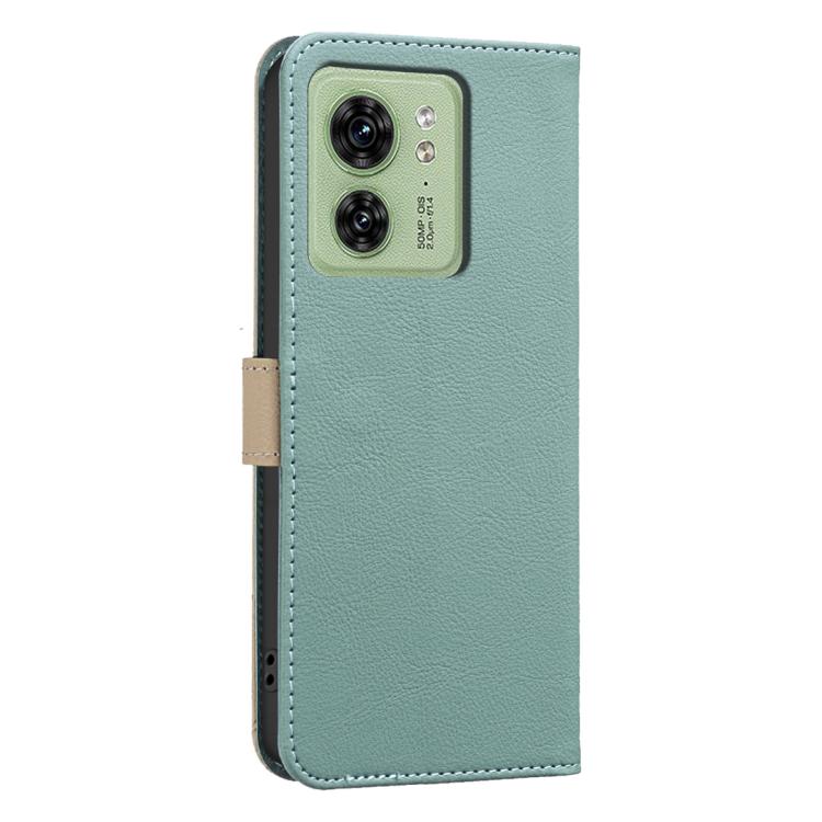 For Motorola Edge 40 Splicing Color Hollow Flower Pattern RFID Leather Phone Case