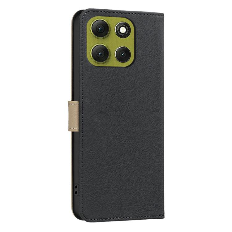 For Motorola Moto G86 5G Splicing Color Hollow Flower Pattern RFID Leather Phone Case