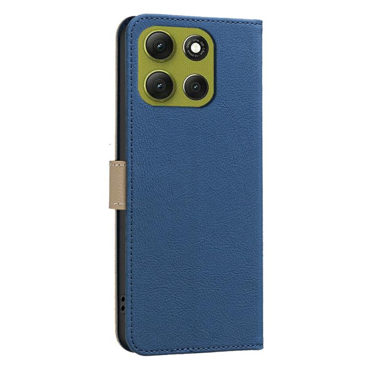 For Motorola Moto G86 5G Splicing Color Hollow Flower Pattern RFID Leather Phone Case